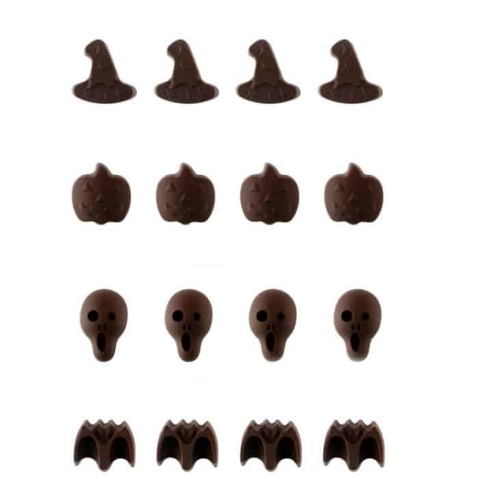 3-teiliges Halloween-Cartoon-Backset, Schokoladenform, Skull Shape, Pumpkin Head Shape, Wizard Hat Shape, Bat Shape – Bild 5