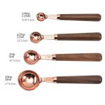 Walnussgriff, verkupfertes Küchen-Backwerkzeug, Barkeeper-Skala, Mess-Set, 4 PCS / Set Measuring Spoon, 4 PCS / Set Measuring Cup – Bild 2