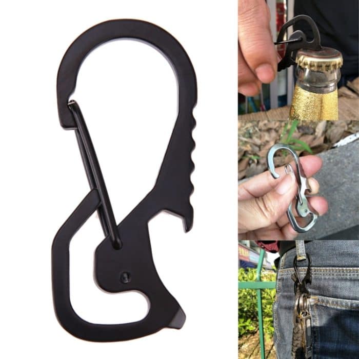 Outdoor-Werkzeuge, Karabiner, Sechskant-Schraubendreher, Flaschenöffner, Schlüsselanhänger, Ring, Kletterzubehör – Bild 2