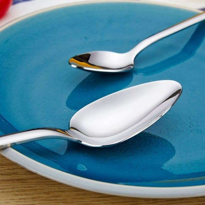 2 Stück dicke Edelstahl-Western-Speiselöffel, Kaffeelöffel, S, L – Bild 5