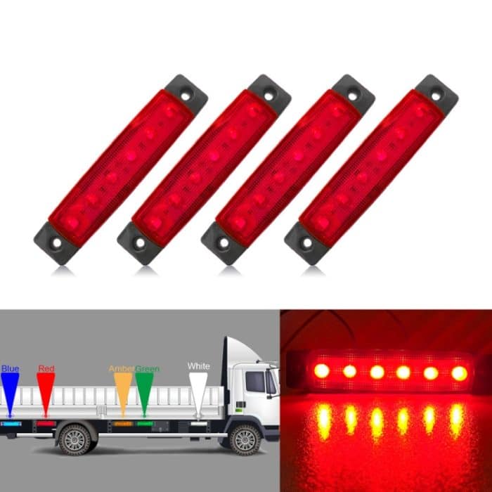 TBD053460901A.jpg 4 PCS 12 V 6 SMD Auto Auto Bus Lkw Waggons Externe Seite Marker Lichter LED Anhänger Anzeige Licht Hinten seite Lampe – Bild 1