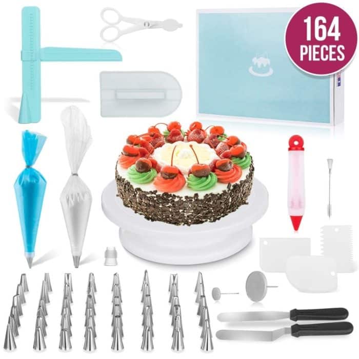 164 in 1 Kuchen Plattenspieler Set Edelstahl Dekorieren Mund Backwerkzeuge – Bild 1