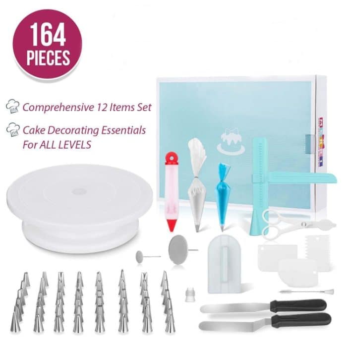 164 in 1 Kuchen Plattenspieler Set Edelstahl Dekorieren Mund Backwerkzeuge – Bild 3