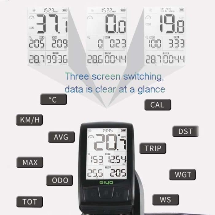 GIYO M4 Fahrradcomputer Bluetooth Wireless Rennrad Tachometer Kilometerzähler – Bild 4