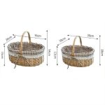 Handgewebter Picknickkorb, Sackleinen-Rattan-Aufbewahrungskorb, Small, Large – Bild 2