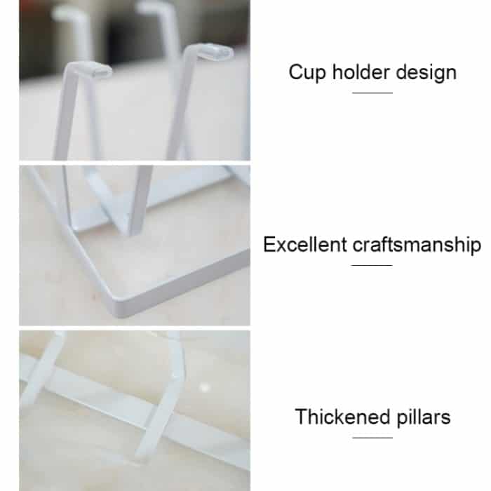 2 PCS Haushalt Täglichen Bedarfs Eisen Kunst Wasser Auf Den Kopf Ablassen Tasse Regal Küche Tasse Halter – Bild 4