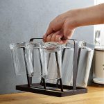 2 PCS Haushalt Täglichen Bedarfs Eisen Kunst Wasser Auf Den Kopf Ablassen Tasse Regal Küche Tasse Halter – Bild 6