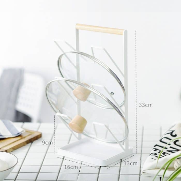 Eisen Dreischichtiges Topfdeckelregal Aufbewahrungsablaufregal – Bild 2