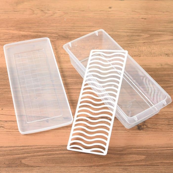 6 PCS Küche Kühlschrank Drainable Frischhaltebox Lebensmittel Kunststoff Versiegelt Gefrierschrank Aufbewahrungsbox Fisch Frische Box, 27x20x5.5cm, 27x11x6cm – Bild 7
