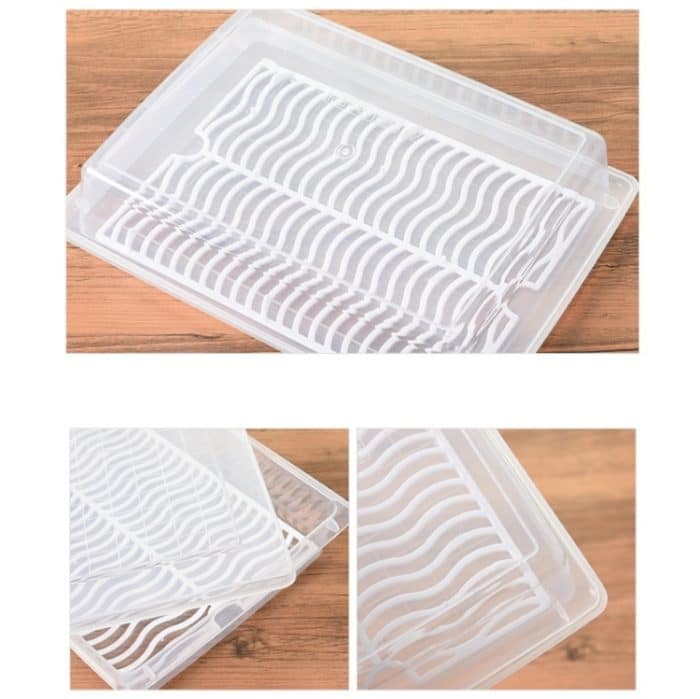 6 PCS Küche Kühlschrank Drainable Frischhaltebox Lebensmittel Kunststoff Versiegelt Gefrierschrank Aufbewahrungsbox Fisch Frische Box, 27x20x5.5cm, 27x11x6cm – Bild 6