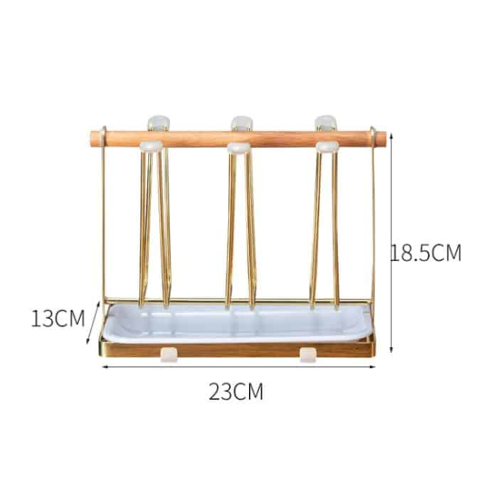 Umgedrehter schmiedeeiserner Becherhalter Wasserbecher-Metallregal mit Tablett – Bild 2