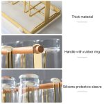 Umgedrehter schmiedeeiserner Becherhalter Wasserbecher-Metallregal mit Tablett – Bild 3