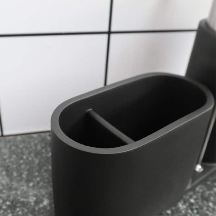 Seifenspender Küchenspüle Stahldraht Kugel Topf Bürste Lappen Lagerregal Set – Bild 4