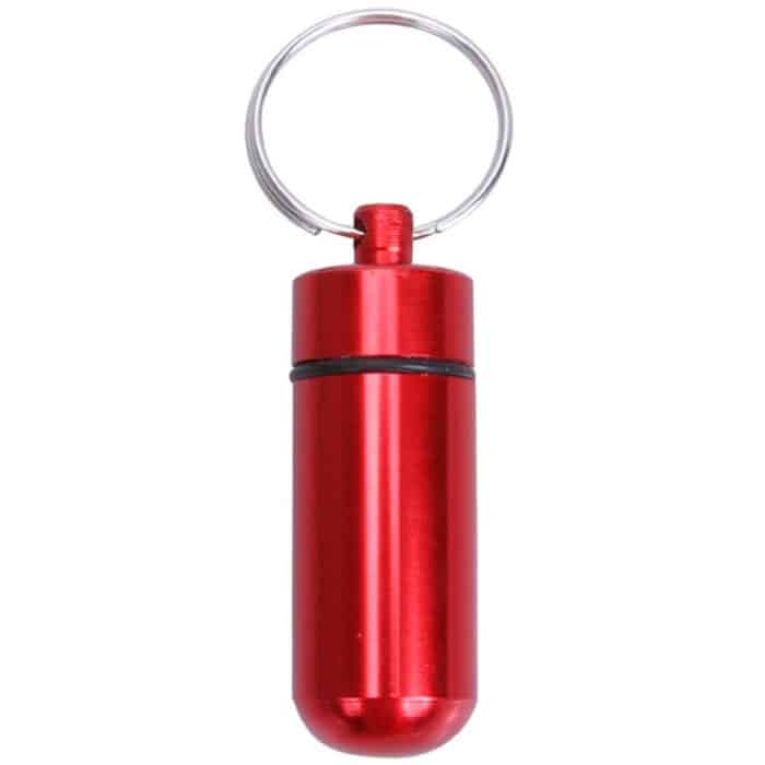 10 Stück tragbare, versiegelte, wasserdichte Erste-Hilfe-Pillenflasche aus Aluminiumlegierung mit Schlüsselanhänger – Bild 2