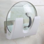 Wandmontage Topf- und Deckelregal Küche Multifunktionales perforationsfreies Rack