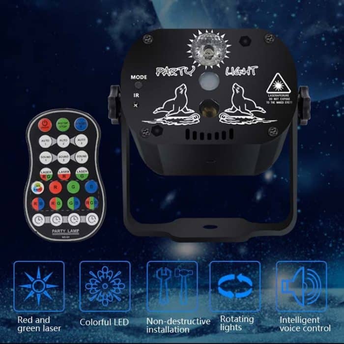 MN-R60 USB Wiederaufladbarer Mini Sprachaktiviertes Laserlicht Weihnachten Home Entertainment Flash LED Laser Atmosphärenlicht Bühnenlicht – Bild 3