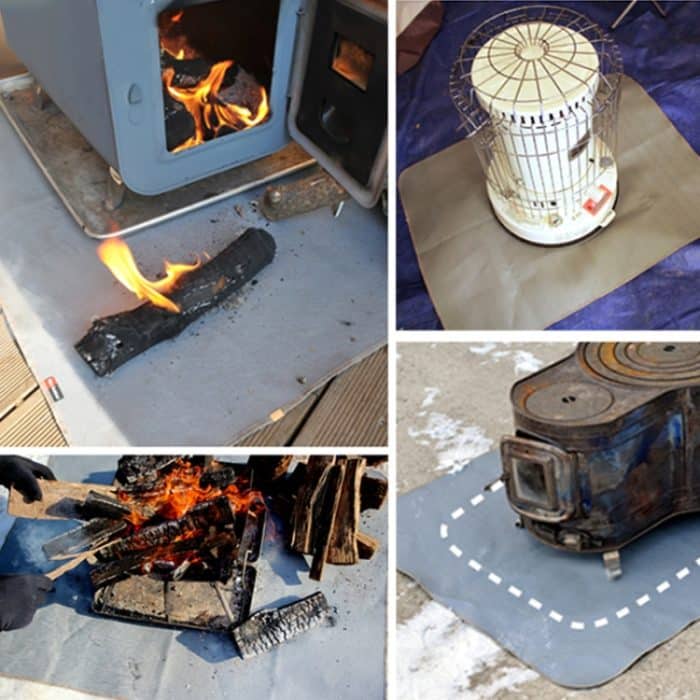 CLS Outdoor Camping Feuerfestes Tuch Picknick Grill Wärmedämmmatte Flammhemmende Fiberglas-Feuerdecke, 46x35cm, 60x53cm, 105x60cm – Bild 7