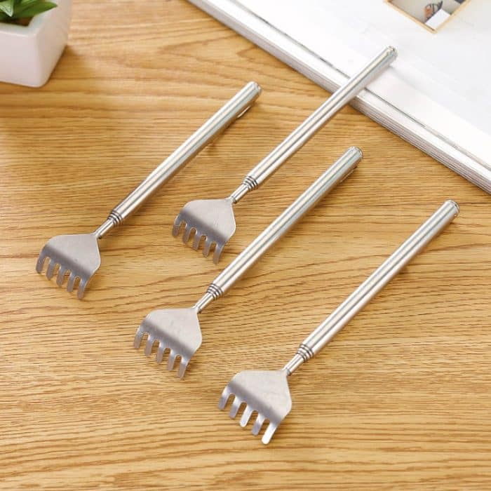 2 PCS ausziehbarer Back Scratcher Edelstahl Teleskop Anti Juckreiz Klaue Massagegerät Extender – Bild 3