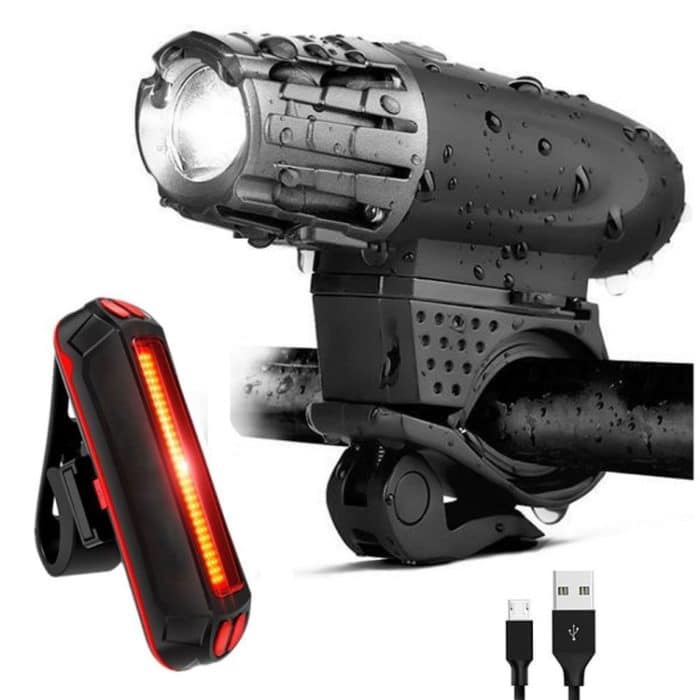 TBD0539958102.jpg Fahrradlicht USB wiederaufladbares Mountainbike-Warnlicht, Front Light, Front Light + Tail Light – Bild 1