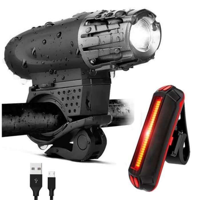 Fahrradlicht USB wiederaufladbares Mountainbike-Warnlicht, Front Light, Front Light + Tail Light – Bild 9