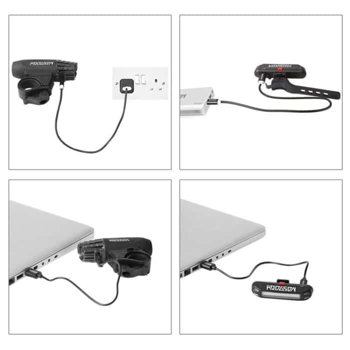 Fahrradlicht USB wiederaufladbares Mountainbike-Warnlicht, Front Light, Front Light + Tail Light – Bild 5