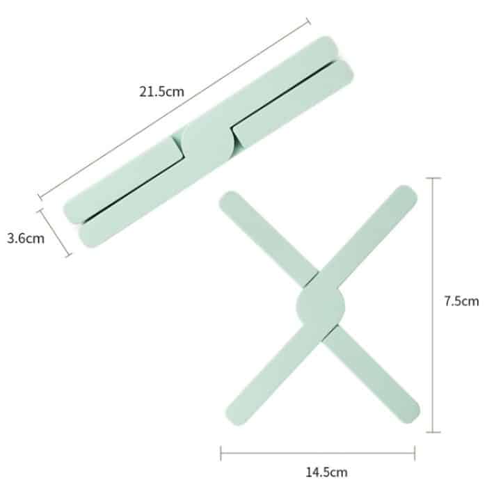 2 PCS verdickte X-förmige Silikon faltbare Topfmatte Küche Wärmeisolierung Mahlzeit Untersetzer Hochtemperatur-Tischmatte, Green, Blue, Orange, Dark Gray – Bild 3