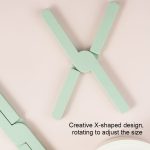 2 PCS verdickte X-förmige Silikon faltbare Topfmatte Küche Wärmeisolierung Mahlzeit Untersetzer Hochtemperatur-Tischmatte, Green, Blue, Orange, Dark Gray – Bild 5