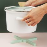 2 PCS verdickte X-förmige Silikon faltbare Topfmatte Küche Wärmeisolierung Mahlzeit Untersetzer Hochtemperatur-Tischmatte, Green, Blue, Orange, Dark Gray – Bild 6