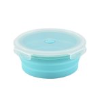 2 Stück Mikrowellen-tragbare faltbare Lunchbox, runde Silikon-Lunchbox, zufällige Farblieferung, 350ml, 500ml, 800ml, 1200ml