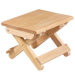 Tragbarer, einfacher Klapphocker aus massivem Kiefernholz, Outdoor-Angelstuhl, Wooden Folding Stool