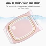 Multifunktionales Schneidebrett für die Küche, faltbares Gemüsewaschbecken, Pink, Blue – Bild 7