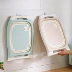 Multifunktionales Schneidebrett für die Küche, faltbares Gemüsewaschbecken, Pink, Blue – Bild 9