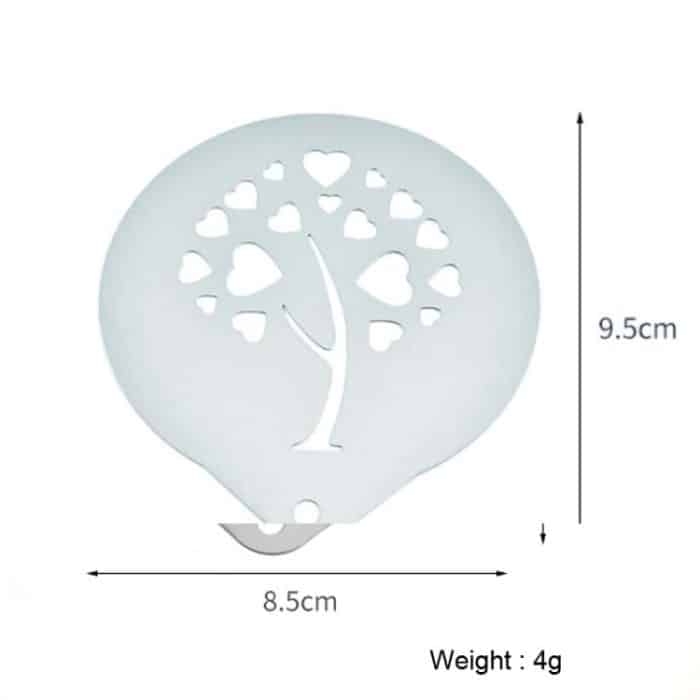 6 PCS Edelstahl Girlande Form Phantasie Kaffee Druck Modell Kaffee Milch Schaum Spray Muster Vorlage Zufällige Lieferung – Bild 3