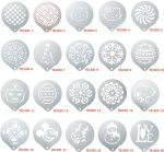 6 PCS Edelstahl Girlande Form Phantasie Kaffee Druck Modell Kaffee Milch Schaum Spray Muster Vorlage Zufällige Lieferung – Bild 4