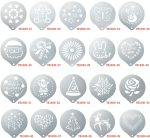 6 PCS Edelstahl Girlande Form Phantasie Kaffee Druck Modell Kaffee Milch Schaum Spray Muster Vorlage Zufällige Lieferung – Bild 5