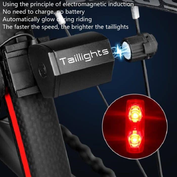Magnetisches Induktions-Rücklicht, Fahrrad-Selbsterzeugungs-Induktions-Rücklicht, wasserdichtes Sicherheitswarnlicht für Nachtfahrten, Magnetic Induction Taillight – Bild 4