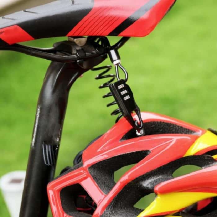 3 PCS Helmschloss Mountainbike Drahtschloss Sicherheitsschloss Fahrrad Motorrad Elektrofahrrad Tragbares Passwort Stahlkabelschloss – Bild 8