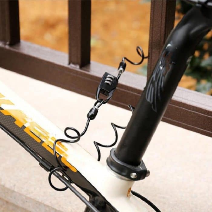 3 PCS Helmschloss Mountainbike Drahtschloss Sicherheitsschloss Fahrrad Motorrad Elektrofahrrad Tragbares Passwort Stahlkabelschloss – Bild 9