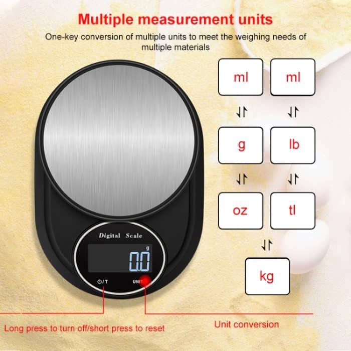 Elektronische Waage für die Küche zu Hause, hochpräzise Schmuckwaage aus Edelstahl, Hemming 5kg/1g, No Edging 5kg/1g, Hemming 3kg/0.1g, No Edging 3kg/0.1g, Hemming 5kg/0.1g, No Edging 5kg/0.1g – Bild 9