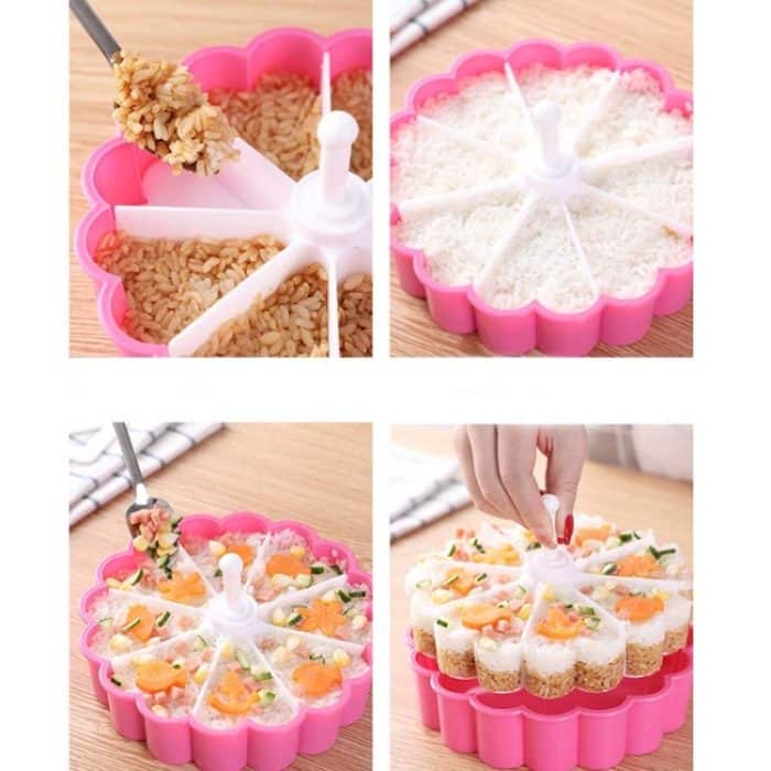2 PCS Cake Plate Sushi Form Set Kreative herzförmige Sushi Form Gebackene Gelee Pudding Tasse Melaleuca Rice Ball Form – Bild 5