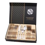 24-in-1-Edelstahlgeschirr, Western-Steakbesteck-Geschenkset, Silver, Golden, Rose Gold, Rainbow Color, Black