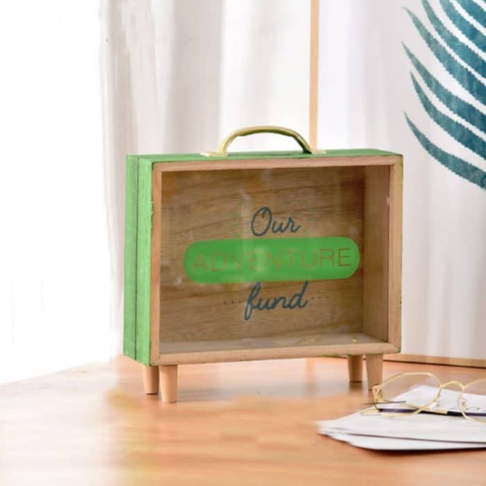 Sparschwein aus Holz mit großem Fassungsvermögen für Kinder, kreatives Desktop-Zubehör – Bild 1