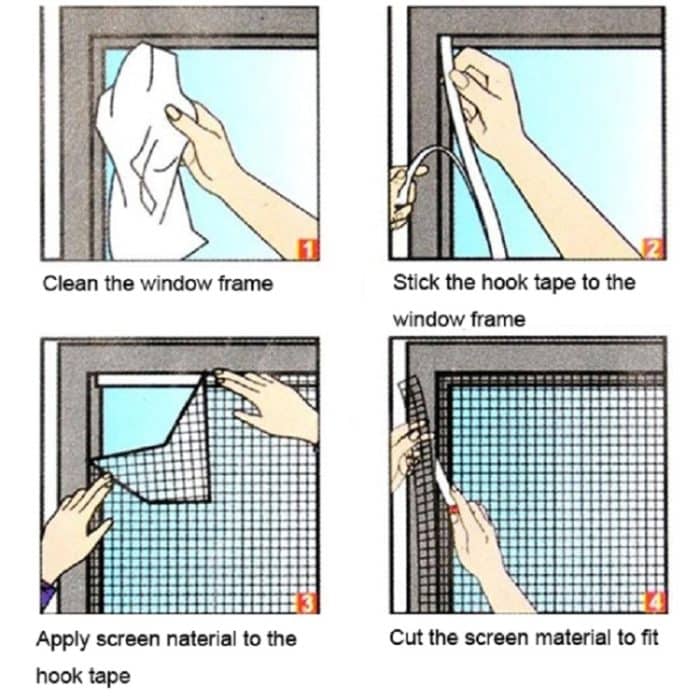 DIY Fly Mosquito Bug Mesh Window Screen Selbstklebendes Anti-Moskitonetz, Window Screen 13X15cm, Window Screen 10X12CM, Window Screen 15X20CM – Bild 7