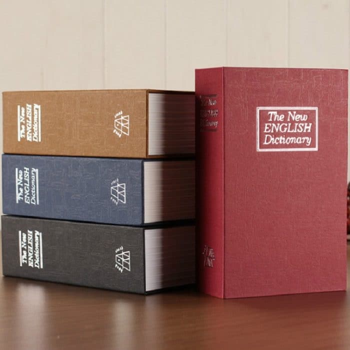 Simulation eines englischen Wörterbuchs, sicheres Sparschwein, kreative Bücherregal-Dekoration, Trompetenschlüssel-Version, Red, Blue, Black, Coffee – Bild 6