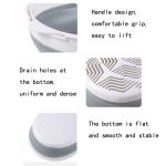 2 Sets doppellagiger faltbarer Abfluss-Waschkorb, Küchen-Aufbewahrungskorb für frisches Obst und Gemüse, Small (Grey), Large (Grey) – Bild 4