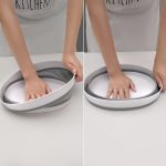 2 Sets doppellagiger faltbarer Abfluss-Waschkorb, Küchen-Aufbewahrungskorb für frisches Obst und Gemüse, Small (Grey), Large (Grey) – Bild 6