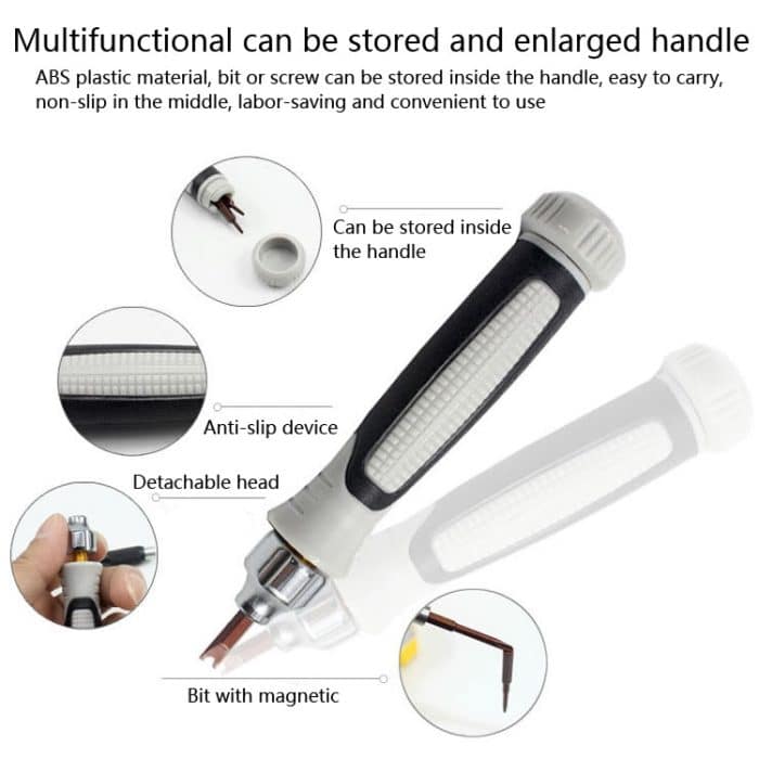 60 in 1 S2 Handy Notebook Computer Demontagewerkzeug Reparatur Kreuzschlitzschraubendreher, 60 in 1 (Black) – Bild 8