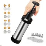 Multifunktions-Edelstahl-Rohrpistolen-Set Kekskekse Handpressende Keksmaschine Haushalts-DIY-Backwerkzeuge