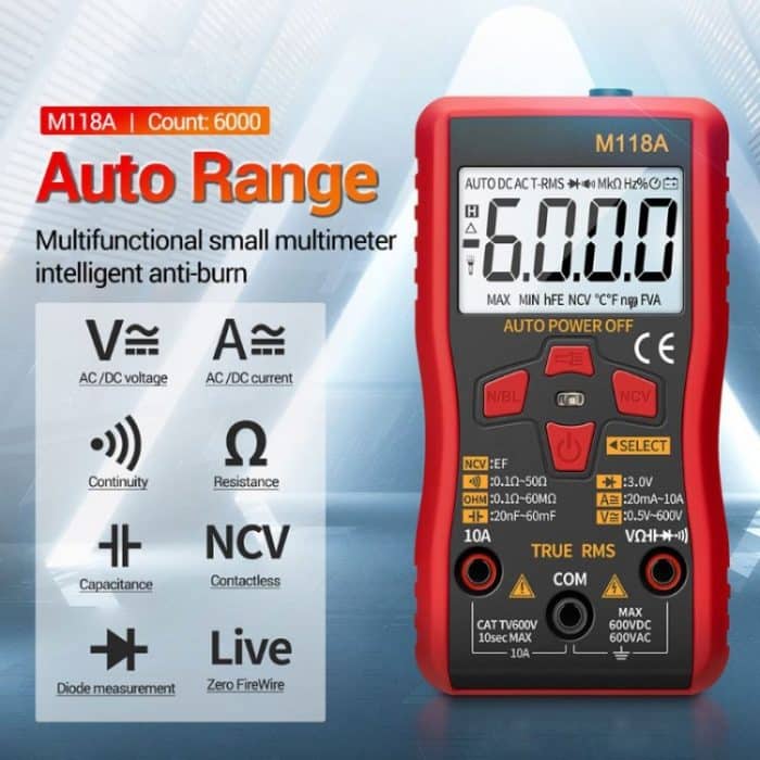 ANENG M118A Hochpräzises Multimeter mit automatischer Reichweite Multifunktionsinstrumentierung für kleine Elektriker Digitales Universalmessgerät – Bild 4