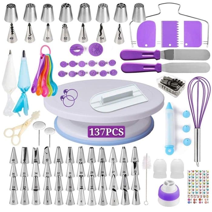 TBD05486642.jpg 137 in 1 Cake Turntable Set Dekorieren Mund Mund Dekorieren Beutel Backwerkzeug – Bild 1